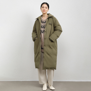 新款 小众不臃肿翻领外套2023冬季 90鹅绒羽绒服女长款 MIUZA设计款