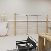 服装 店专用挂衣架不锈钢胡桃色陈列道具店 店上墙展示架中古风女装