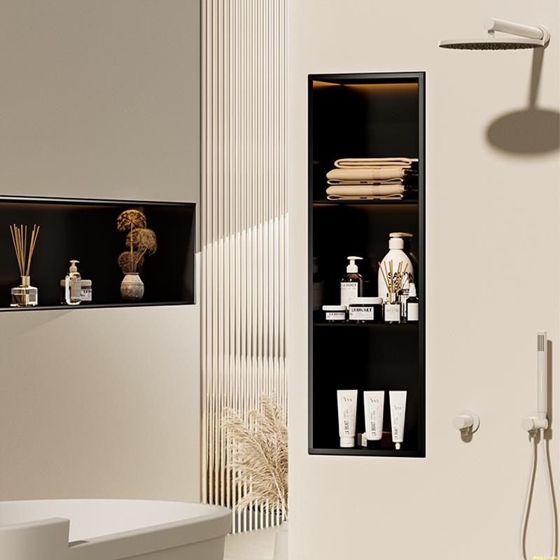 食品级304不锈钢壁龛隔板浴室金属柜体卫浴置物架成品厕所嵌入式