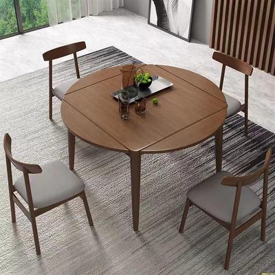 实木折叠餐桌方桌变圆桌小户型家用多功能方圆两用伸缩正方形饭桌