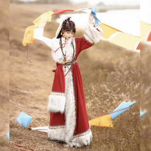 慕夏【雪域】藏袍改良异域秋冬款民族风藏元素毛领服饰男女款