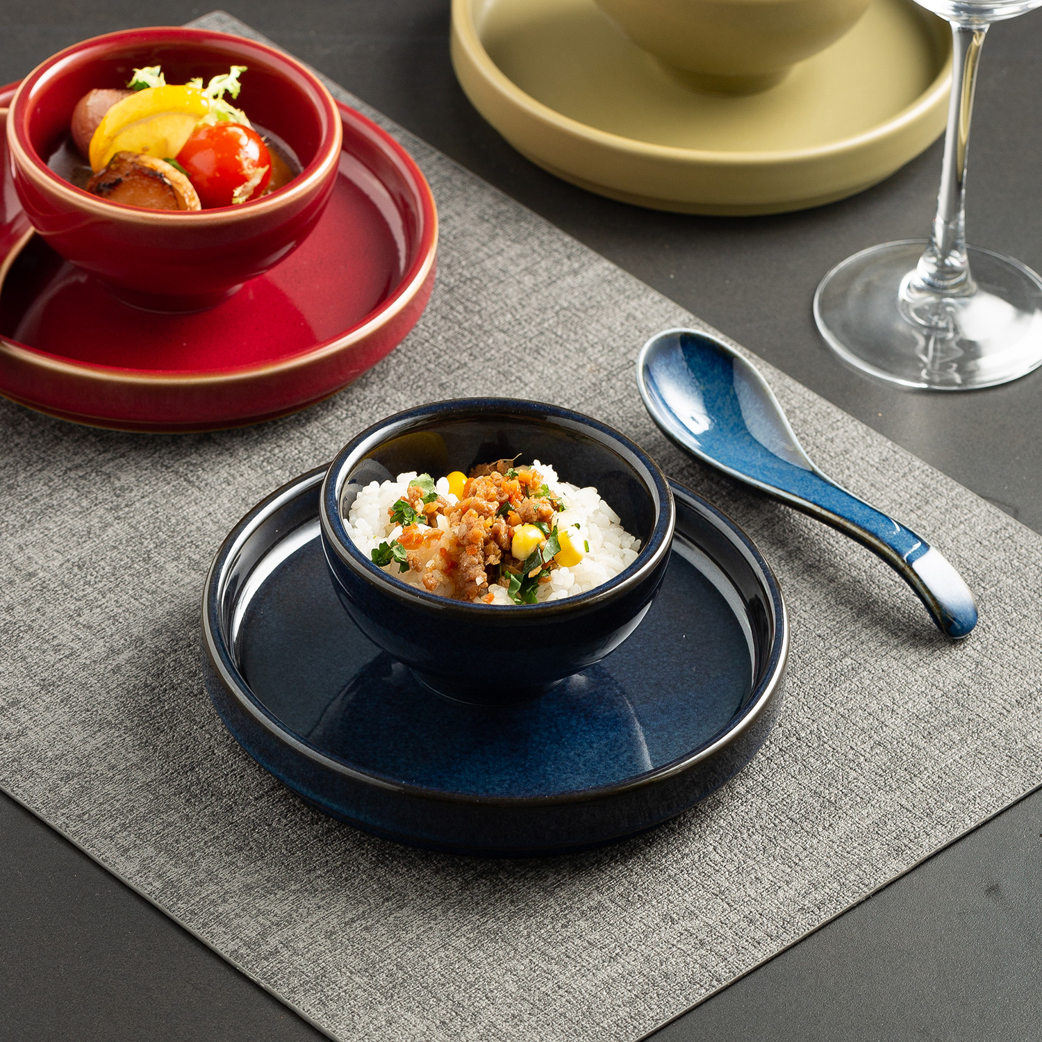 三件套摆台餐具餐厅火锅店会所饭店商用中式高端五星级酒店餐具碗