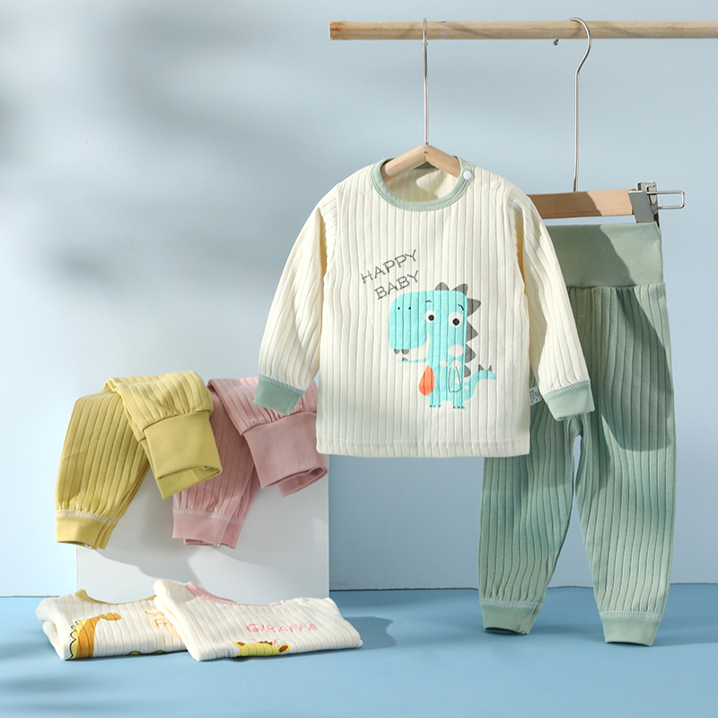 婴儿高腰全棉长袖秋衣