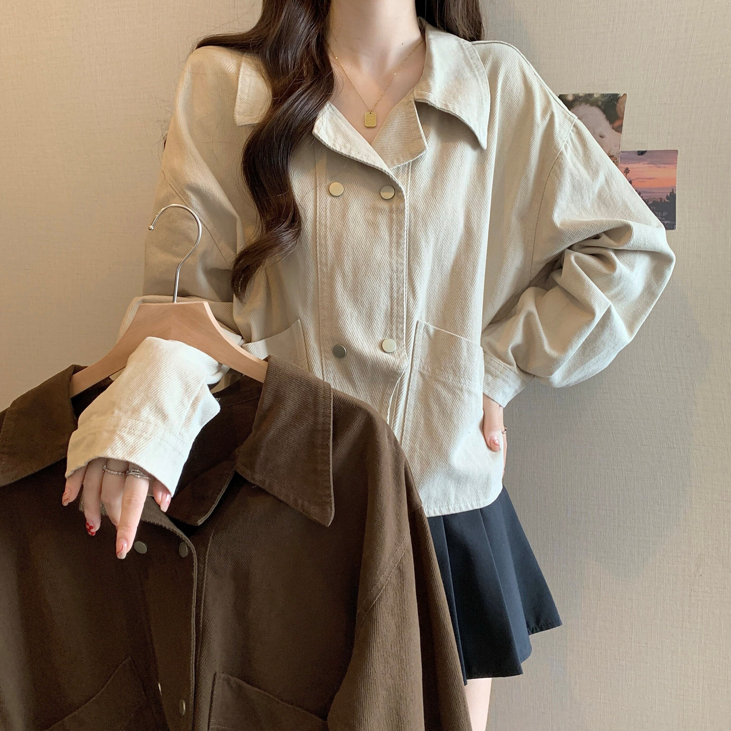 美式复古设计感短款外套