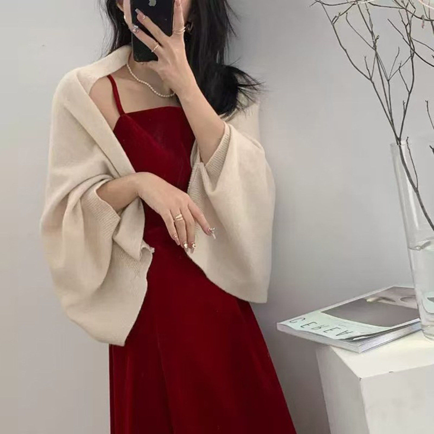 纯羊毛披肩针织外搭女秋