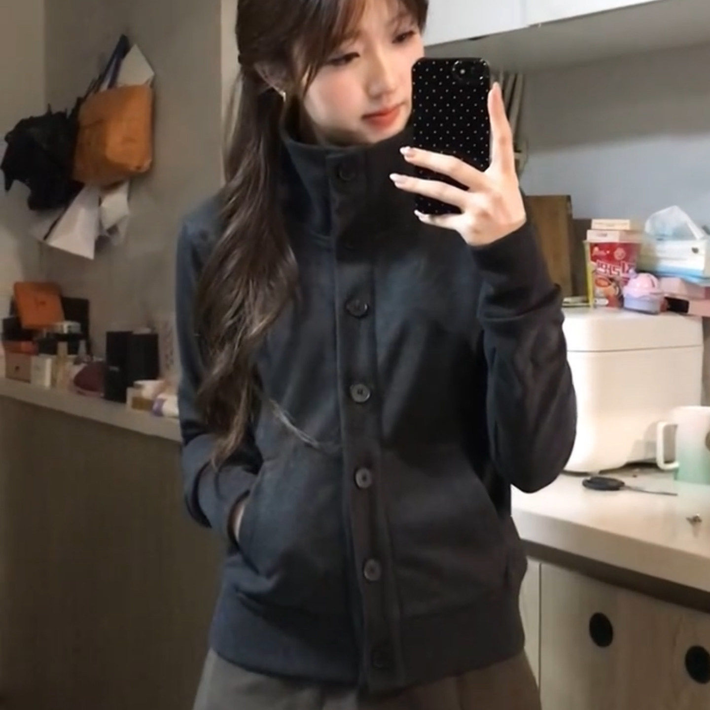 韩系复古短款外套女款秋