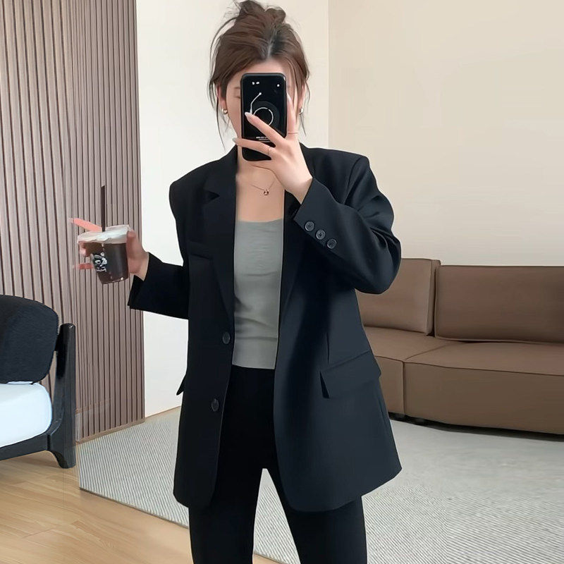 黑色小西装外套女2026秋