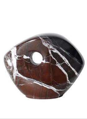 现代意式极简大理石恶魔之眼球形摆件茶室书房桌面家居装饰品摆件