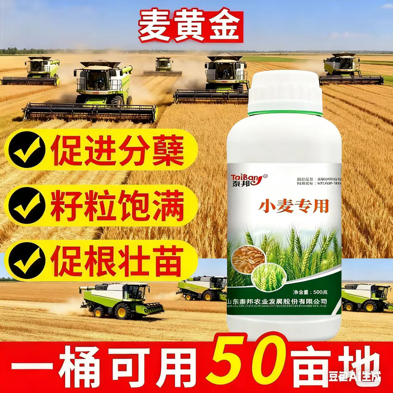 小麦粉唑醇抗干热风肥防干热风危害促灌浆保粒重