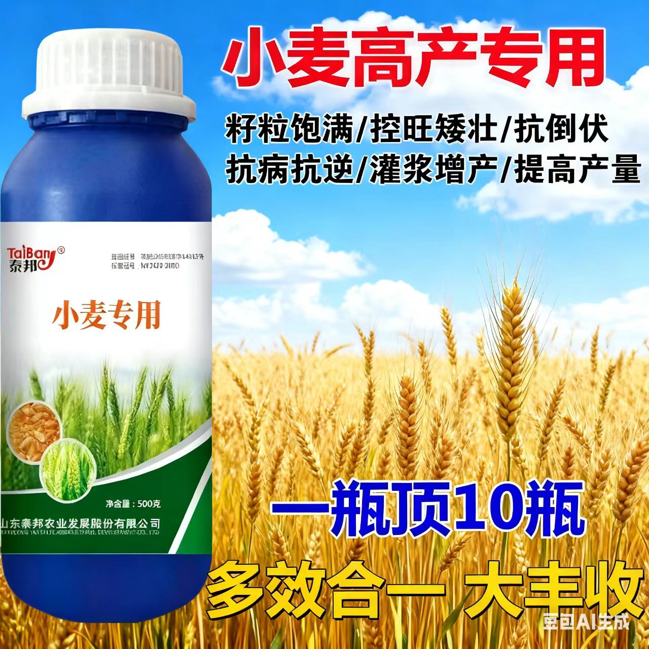 小麦粉唑醇抗逆增产肥抗寒抗旱抗倒伏促灌浆保丰收