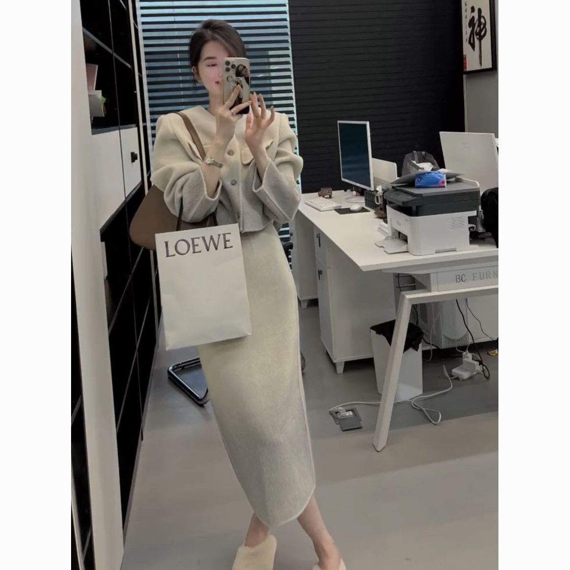 一整套穿搭小香风套装裙两件套女装御姐高级感韩剧全套毛呢两件套