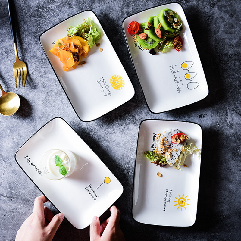 创意长方形陶瓷西餐寿司日式鱼盘