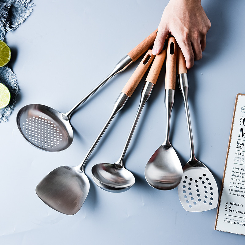 榉木厨具304不锈钢锅铲套装全套家用铲子炒菜饭勺子汤勺漏勺煎铲,厨房/烹饪用具,全套勺铲,淘宝优惠券,粉丝福利购,淘宝优惠卷