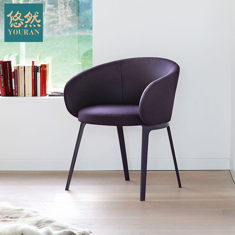 北欧经典设计师洛克铁艺高背餐椅现代简约布艺餐椅咖啡厅组合整套