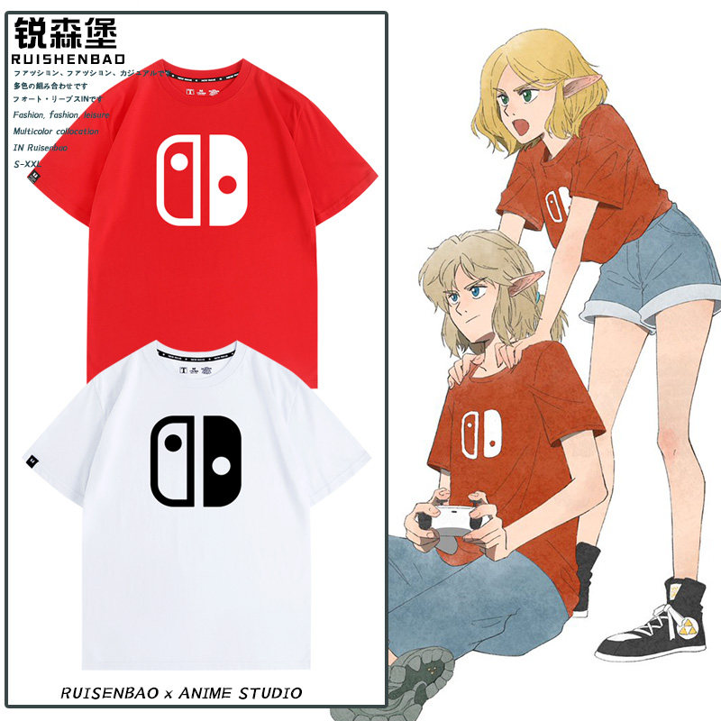 任天堂switch主机游戏机标志马里奥塞尔达周边T恤夏季男纯棉短袖