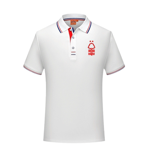 诺丁汉森林队克劳夫足球迷服体育训练服翻领Polo夏宽松短袖男女款