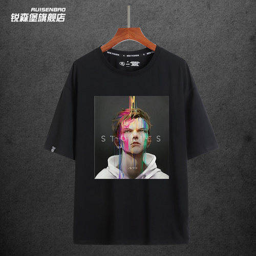 纪念百大DJ瑞典A神艾维奇 Avicii TRUE短袖t恤电音纯棉夏款上衣