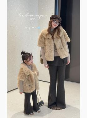 Spring韩国童装2025年冬季新款亲子轻奢环保托斯卡纳马甲女童坎肩