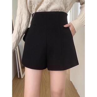 短裤 西装 胖M韩版 百搭气质阔腿裤 子 大码 高腰宽松a字休闲裤 春夏新款