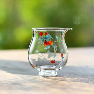 柿柿如意公道杯分茶器加厚耐热高硼硅玻璃功夫茶具茶海公杯匀杯