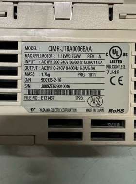议价CIMR-JTBA0006BBA   拆机安川变频器，实图，
