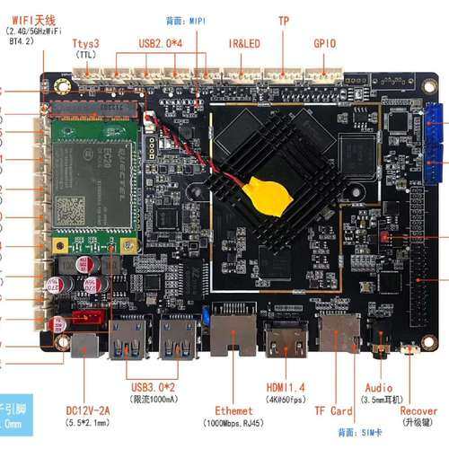 议价rk3399pro 664G 开发板，千兆有线，双频WiF