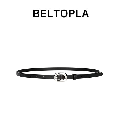 BELTOPLA简约银扣针扣细腰带女