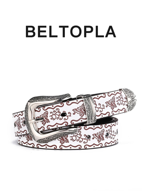 BELTOPLA原创设计感腰果花小众皮带男女百搭中性腰带学生青年裤带