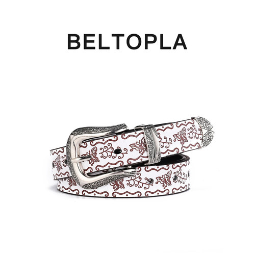 BELTOPLA原创设计感腰果花皮带