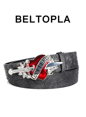 BELTOPLA一箭穿心暗黑朋克街头压花皮带亚比y2k日系belt裤腰带潮
