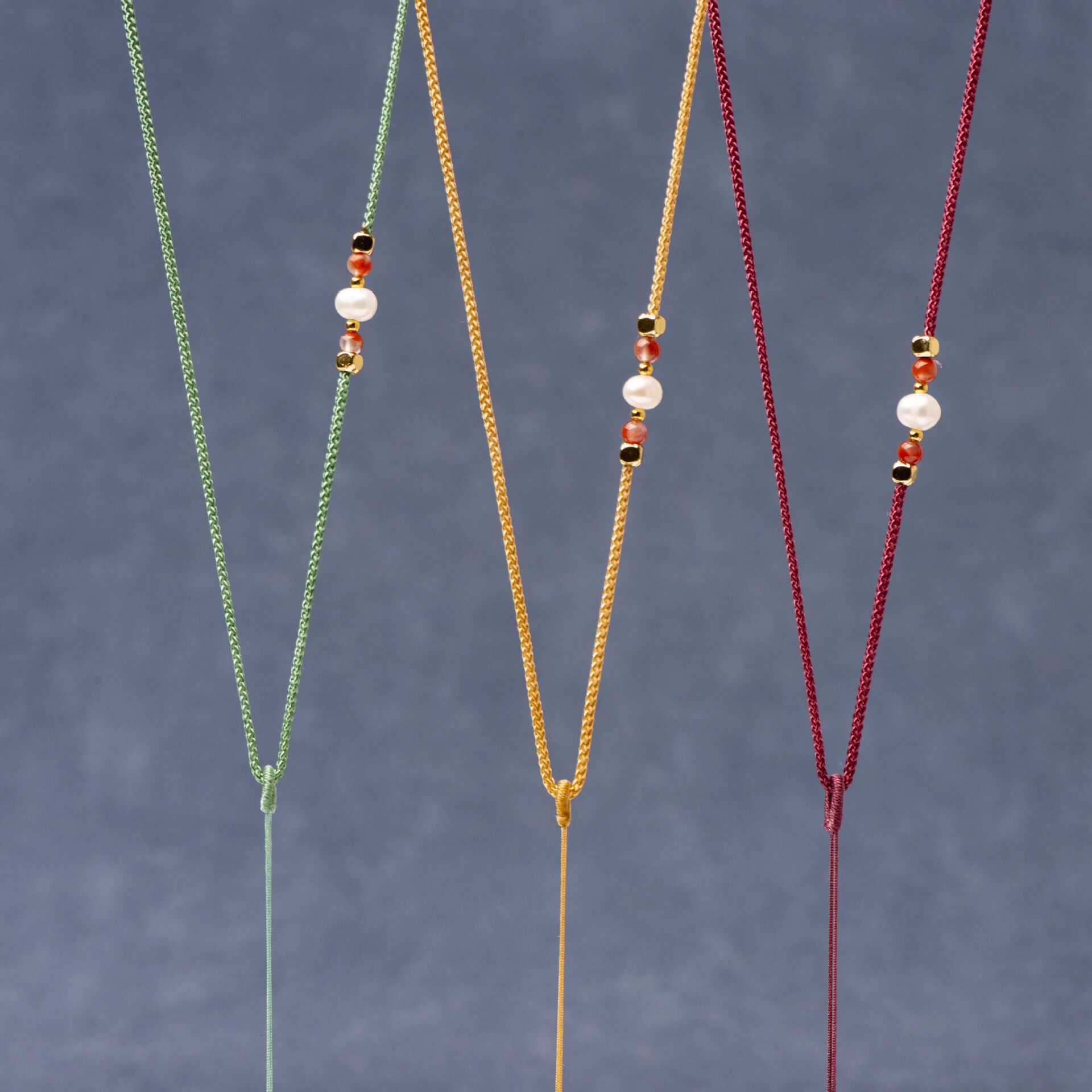 细款带珍珠项链绳可调节绑翡翠玉佩珠宝吊坠手工编织复古挂脖挂绳