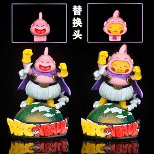 七龙珠 魔人布欧 COS 皮卡 超人双头 可换头 盒装手办摆件