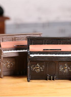 西庸 树脂工艺钢琴摆件复古英伦酒柜装饰品 桌面礼品摄影道具