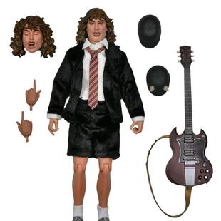 NECA AC/DC安格斯杨手工主音吉他手8寸可动人偶手办模型摇滚潮玩