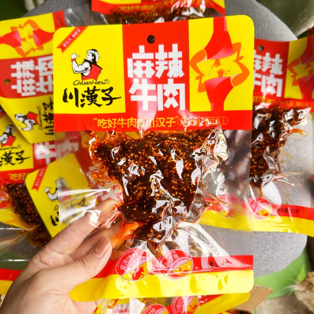 四川特产川汉子麻辣牛肉制品牛肉条干开袋即食休闲零食105g袋装