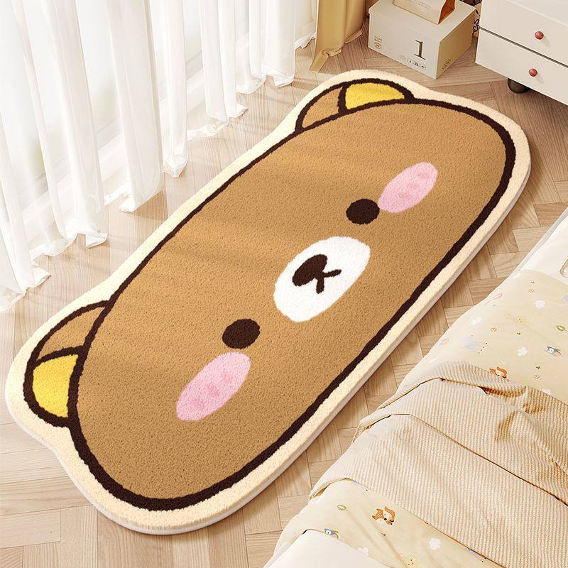 简约卡通可爱轻松熊仿羊绒床边地毯卧室客厅异形吸水柔软脚垫地垫,居家布艺,床边毯,淘宝优惠券,粉丝福利购,淘宝优惠卷
