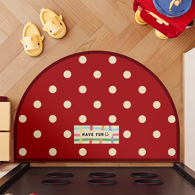 美式复古半圆波点地垫丝圈入户门垫进门玄关地毯2025新款ins 脚垫