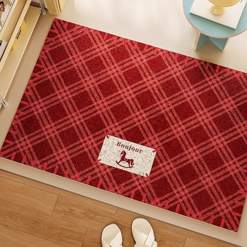 简约高级丝圈地垫中古风家用入户玄关垫大门口蹭脚除尘门垫可剪裁,居家布艺,入户地垫,淘宝优惠券,粉丝福利购,淘宝优惠卷