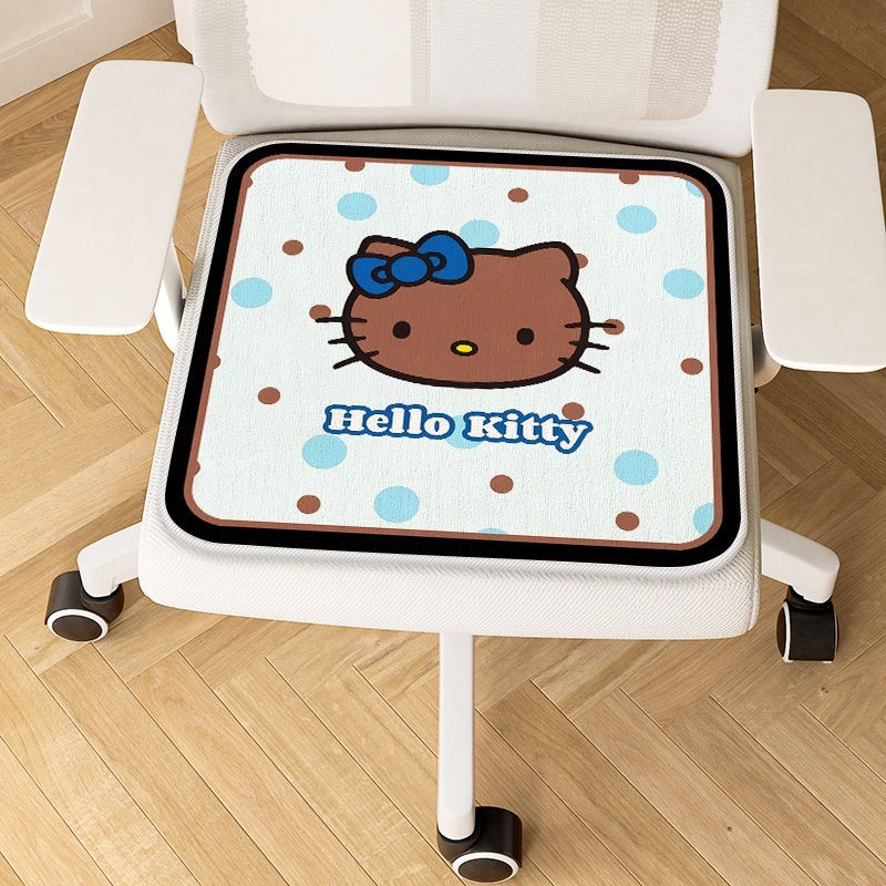卡通可爱凯蒂猫天鹅绒坐垫办公室久坐椅垫屁垫防滑学生耐脏垫子