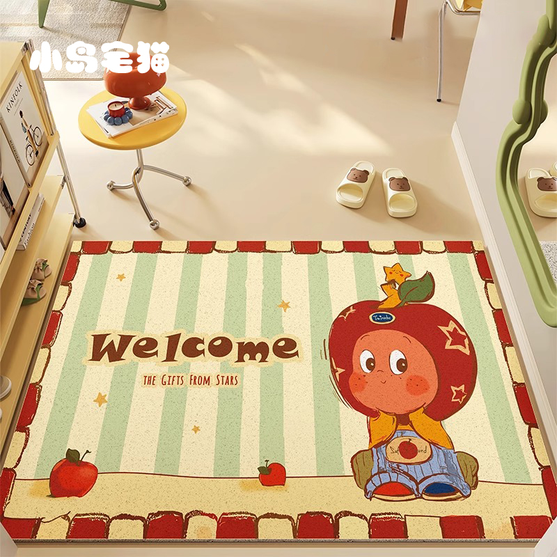 卡通星星人入户门地垫家用门口丝圈脚垫耐脏防滑门垫进门玄关地毯