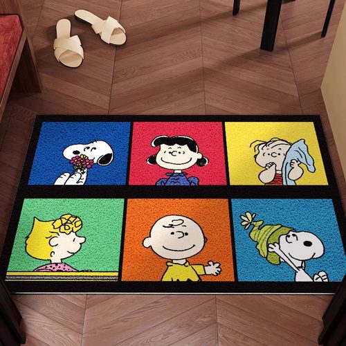 史努比丝圈地垫卡通可爱家用入户玄关垫大门口蹭脚垫除尘PVC门垫
