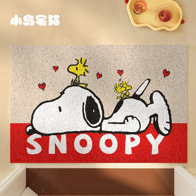 Snoopy入户地垫丝圈史努比进门地垫防滑门外耐磨去污可裁剪垫子,居家布艺,家用脚垫,淘宝优惠券,粉丝福利购,淘宝优惠卷