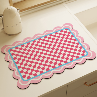 厨房台面沥水垫硅藻泥速干吸水桌面餐具干燥防滑隔热保护垫吧台垫