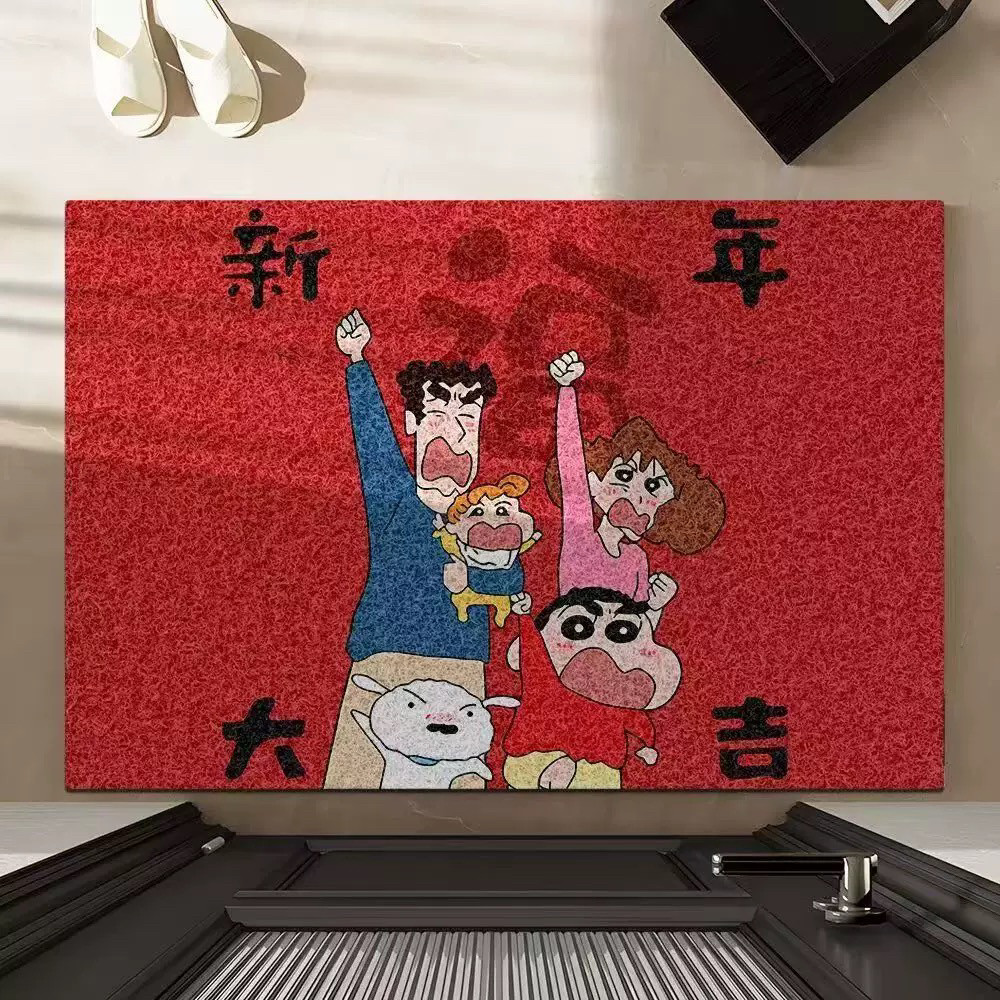 蜡笔小新入户门地垫丝圈脚垫家用玄关蹭土防滑耐脏门垫可裁剪,居家布艺,入户地垫,淘宝优惠券,粉丝福利购,淘宝优惠卷