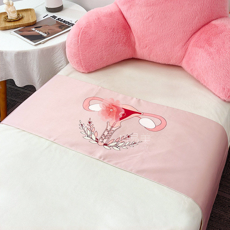 女性赞歌床旗美容院操作间床上装饰用品床盖床巾美容会所高雅搭配