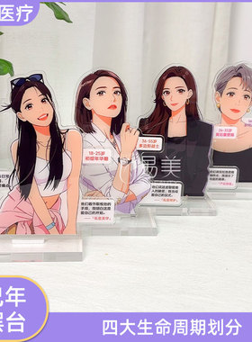 女生成长四阶段悦己年华亚克力摆台门店私密医美分龄陈列牌装饰品