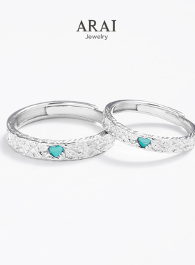 ARAI足银999情侣戒指男女一对时尚小众原创活口可调节褶皱对戒