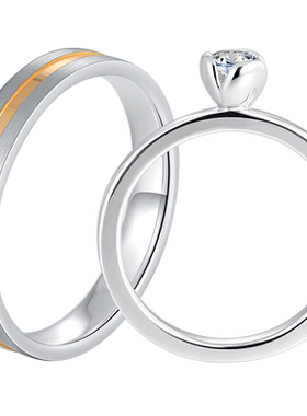 arai原创纯银情侣戒指镀18k金