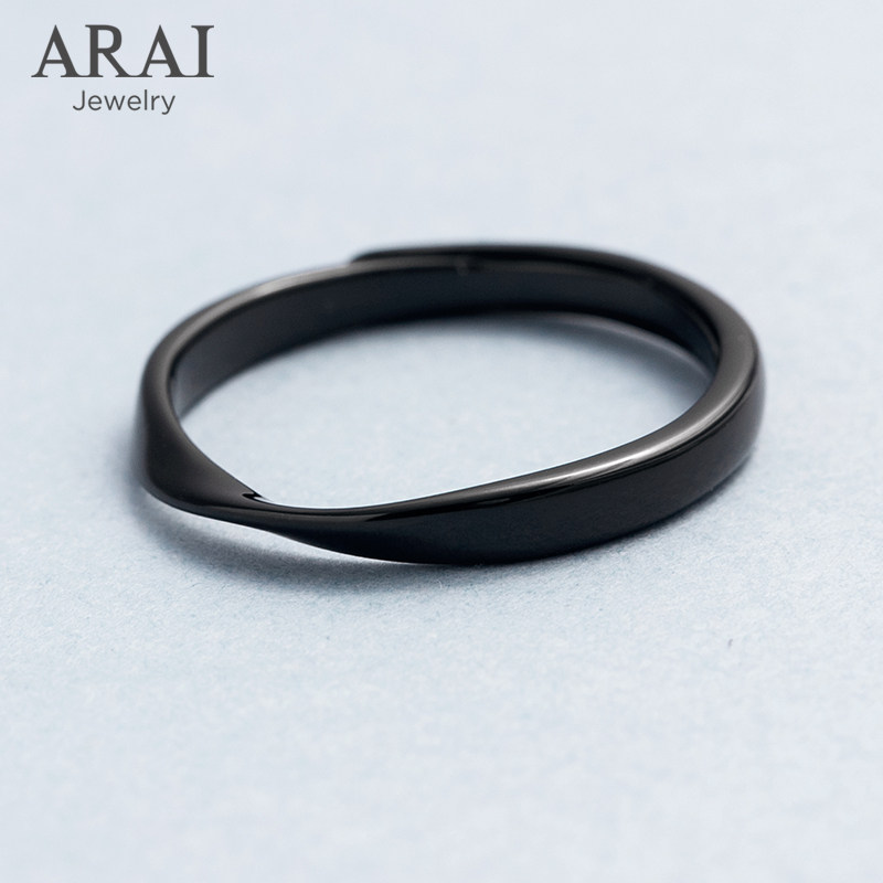 arai原创黑白莫比乌斯纯银戒指情侣小众设计单戒个性食指褪色戒指