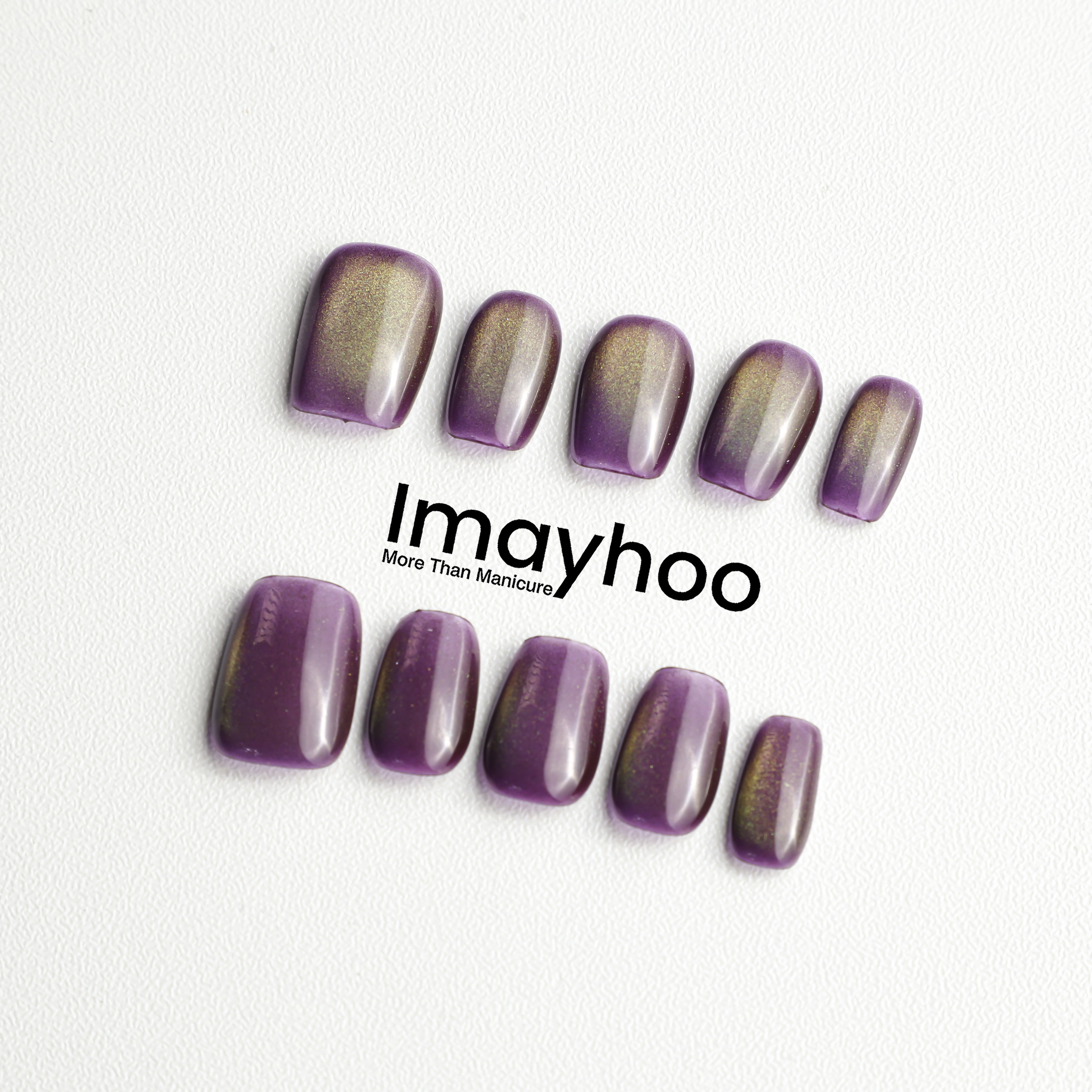 Imayhoo纯手工高定穿戴甲[葡萄紫]青提紫葡萄玻璃珠猫眼DF06069